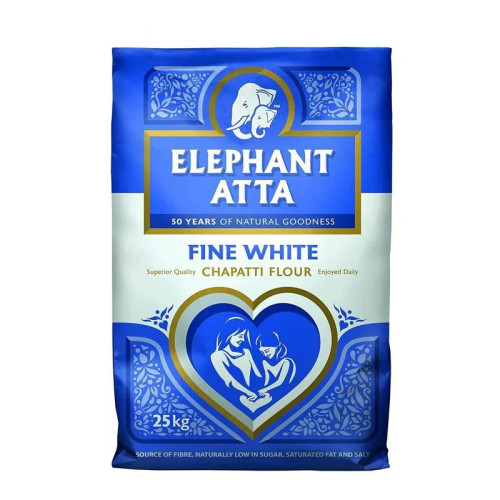ELEPHANT ATTA WHITE ATTA 1x25KG PMP &Acirc;&pound;19.49