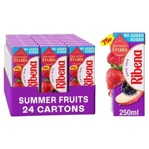 RIBENA SUMMER FRUITS CARTON 24x250ML PMP &Acirc;&pound;0.75
