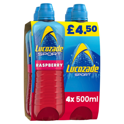 LUCOZADE SPORT RASPBERRY 4 PACK BOTTLE 6x500ML PMP &Acirc;&pound;4.50