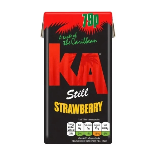KA STILL STRAWBERRY CARTON 27x288ML PMP &Acirc;&pound;0.79