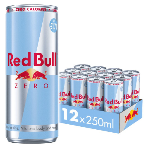 RED BULL ENERGY ZERO CAN 12x250ML PMP &Acirc;&pound;1.70