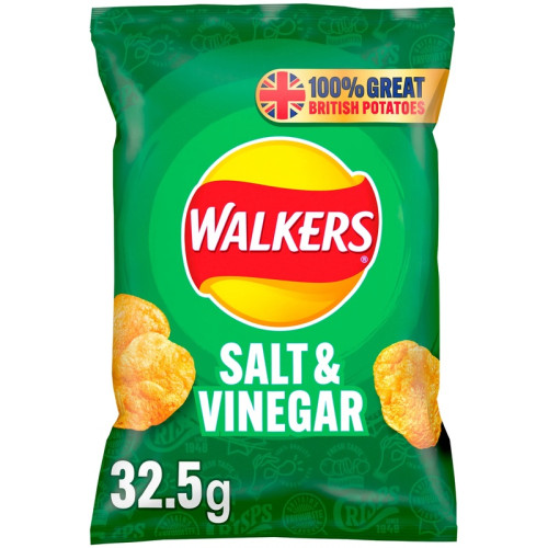 WALKERS SALT & VINEGAR CRISPS 32x32.5G PMP &Acirc;&pound;0.85