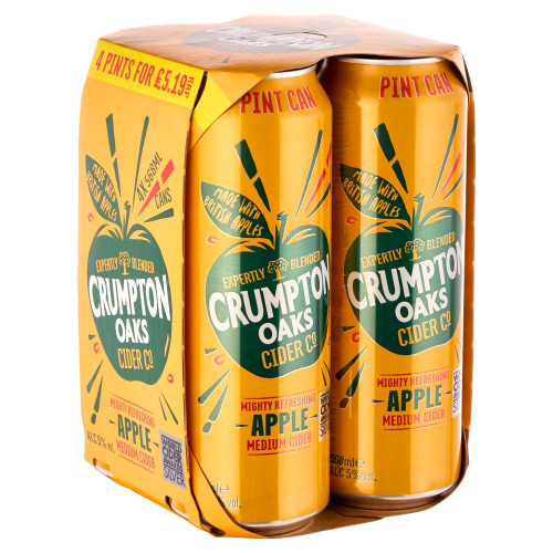 CRUMPTON OAKS APPLE CIDER 4 PACK CAN 6x568ML PMP &Acirc;&pound;5.19