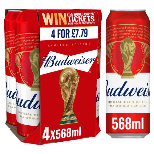 BUDWEISER LAGER 4 PACK CAN 6x568ML PMP &Acirc;&pound;7.79