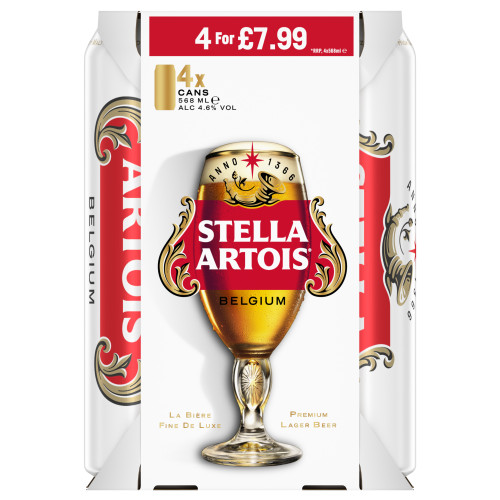 STELLA ARTOIS PREMIUM LAGER 4 PACK CAN 6x568ML PMP &Acirc;&pound;7.99