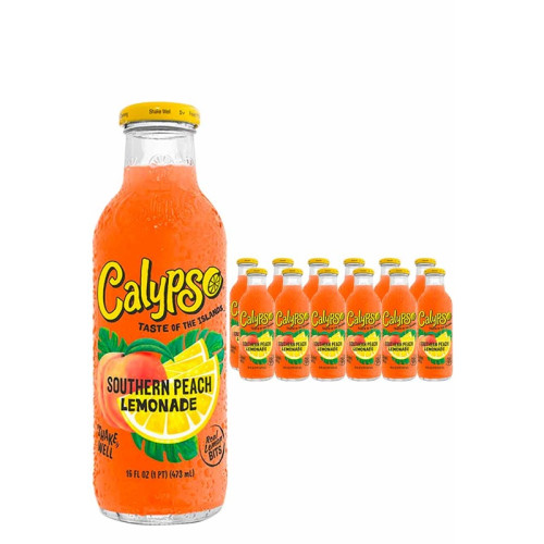 CALYPSO SUNSET PEACH GLASS BOTTLE 12x473ML