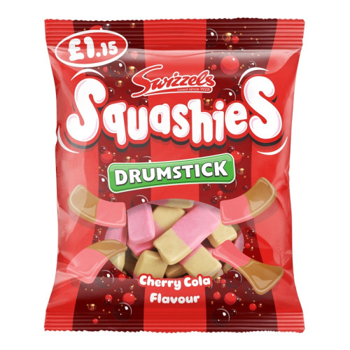SWIZZELS DRUMSTICK SQUASHIES CHERRY COLA BAG 12x120G PMP &Acirc;&pound;1.15