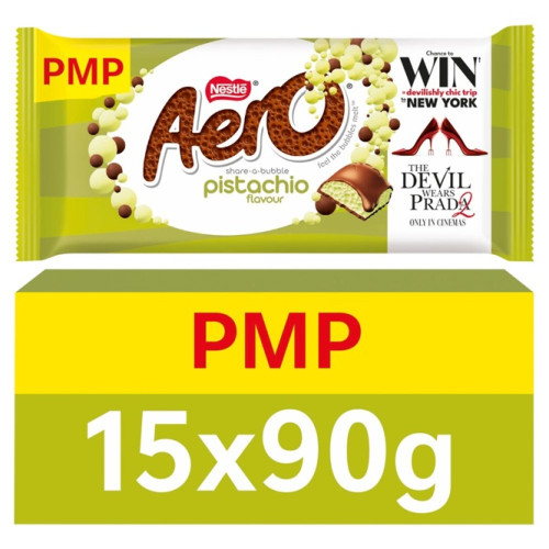 AERO PISTACHIOS SHARING BAR 15x90G PMP &Acirc;&pound;1.65
