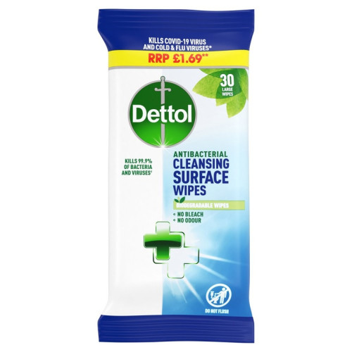 DETTOL BIO SURFACE WIPES 12X30s PMP &Acirc;&pound;1.69