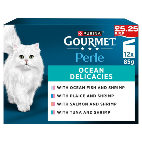 GOURMET PERLE POUCH OCEAN DELICACIES 12 PACK 4x85G PMP &Acirc;&pound;5.25