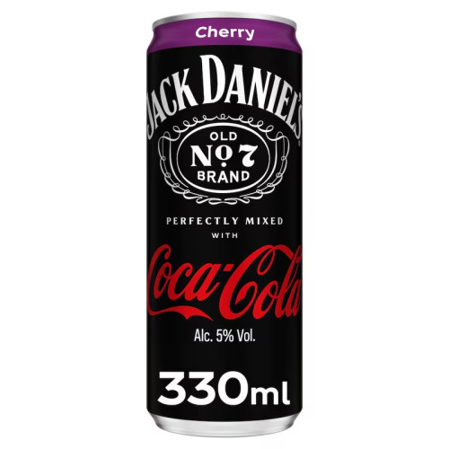 JACK DANIELS COCA COLA CHERRY READY TO DRINK CAN 12x330ML PMP &Acirc;&pound;2.59