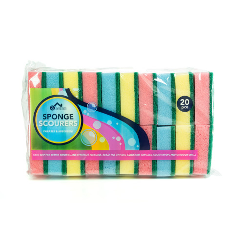 COUNTY RAINBOW SPONGE SCOURER 20 PACK 1x12