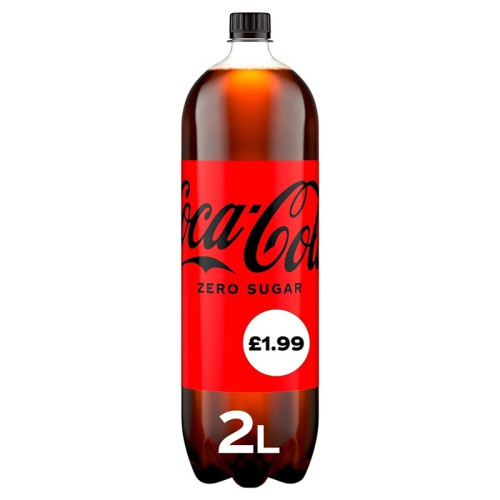 COCA COLA ZERO SUGAR FREE BOTTLE 6x2L PMP &Acirc;&pound;1.99