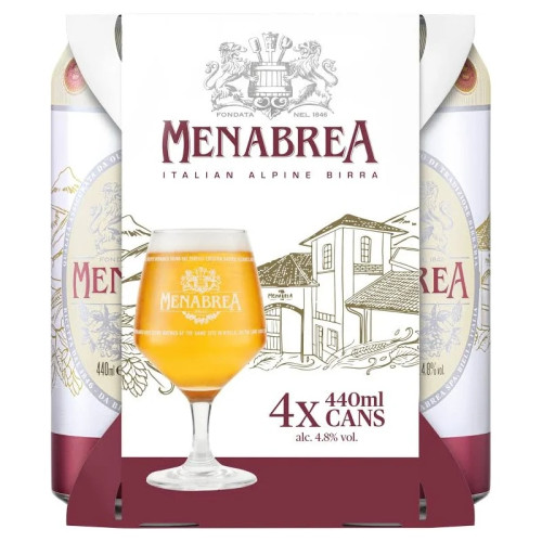 MENABREA PREMIUM LAGER 4 PACK CAN 6x440ML