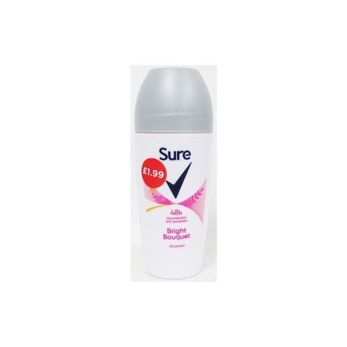 SURE WOMEN BRIGHT DEODORANT ROLL ON 6x50ML PMP &Acirc;&pound;1.99