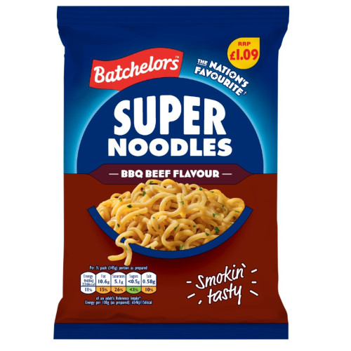 BATCHELORS SUPER NOODLE BBQ BEEF 8x90G PMP &Acirc;&pound;1.09