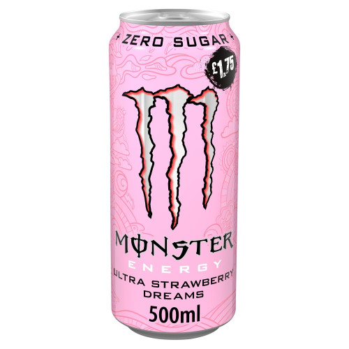 MONSTER ENERGY ULTRA STRAWBERRY CAN 12x500ML PMP &Acirc;&pound;1.75