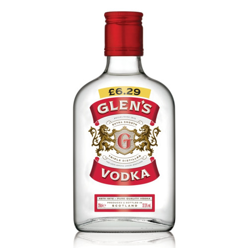 GLENS VODKA BOTTLE 48x20CL PMP &Acirc;&pound;6.29