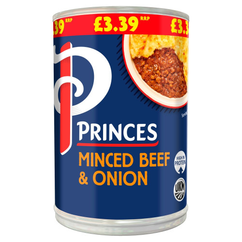 PRINCES BEEF & ONION MINCE 6x392G PMP &Acirc;&pound;3.39