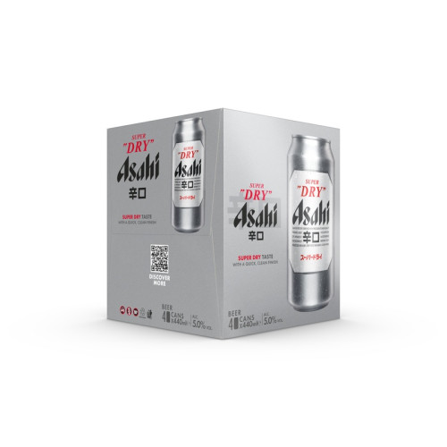 ASAHI SUPER DRY LAGER 4 PACK CAN 6x440ML