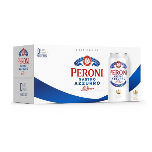 PERONI NASTRO AZZURO LAGER 10 PACK CAN 2x440ML