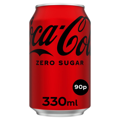 COCA COLA ZERO SUGAR FREE CAN 24x330ML PMP &Acirc;&pound;0.90