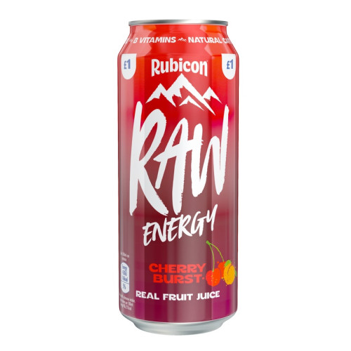 RUBICON RAW ENERGY CHERRY BURST CAN 12x500ML PMP &Acirc;&pound;1.00
