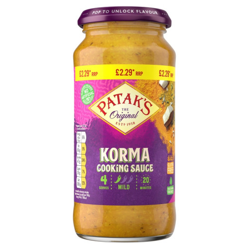 PATAK KORMA SAUCE 6x450G PMP &Acirc;&pound;2.29
