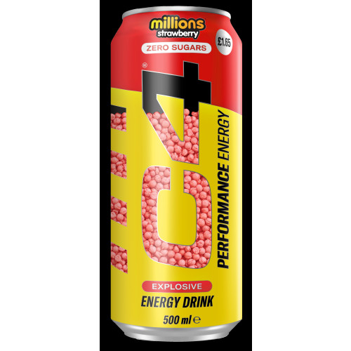 C4 PERFORMANCE ENERGY MILLIONS STRAWBERRY CAN 12x500ML PMP &Acirc;&pound;1.65