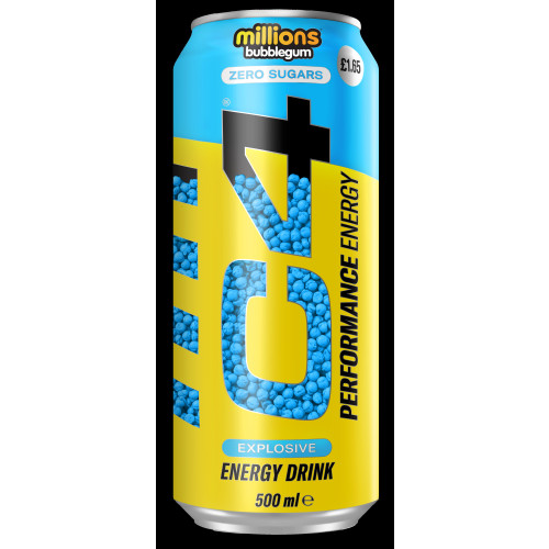 C4 PERFORMANCE ENERGY MILLIONS BUBBLEGUM CAN 12x500ML PMP &Acirc;&pound;1.65