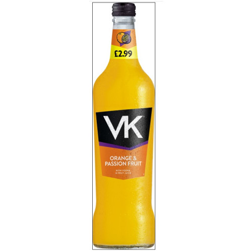 VK ORANGE PASSION FRUIT READY TO DRINK BOTTLE 6x70CL PMP &Acirc;&pound;2.99