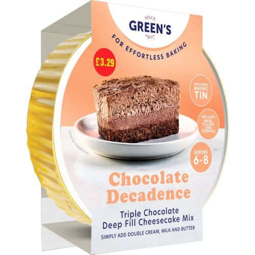 GREENS CHOCOLATE DECADENCE CHEESECAKE MIX 4x218G PMP &Acirc;&pound;3.29