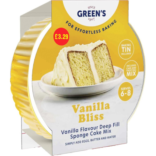 GREENS VANILLA BLISS SPONGE MIX 4x410G PMP &Acirc;&pound;3.29