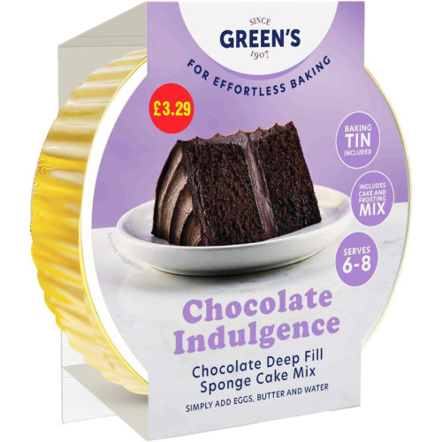 GREENS CHOCOLATE INDULGENCE SPONGE MIX 4x410G PMP &Acirc;&pound;3.29