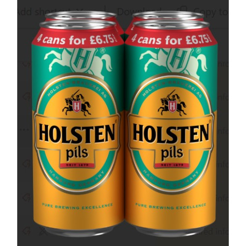 HOLSTEN PILSNER LAGER 4 PACK CAN 6x440ML PMP &Acirc;&pound;6.75