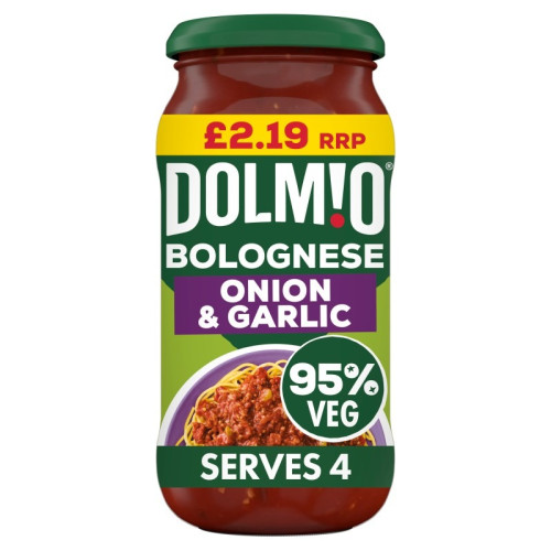 DOLMIO BOLOGNESE ONION & GARLIC SAUCE 6x450G PMP &Acirc;&pound;2.19