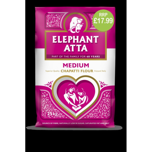 ELEPHANT ATTA MEDIUM 1x25KG PMP &Acirc;&pound;17.99