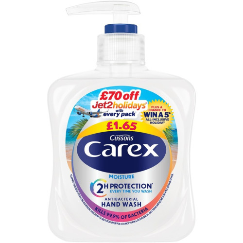 CAREX ANTIBACTERIAL MOISTURE HAND WASH 6x250ML PMP &Acirc;&pound;1.65