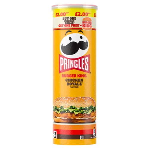 PRINGLES BURGER KING CHICKEN ROYALE CRISPS 6x165G PMP &Acirc;&pound;2.00
