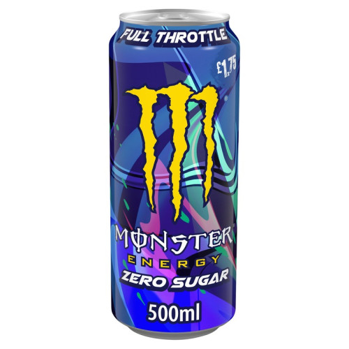 MONSTER ENERGY ZERO FULL THROTTLE SUGAR FREE CAN 12x500ML PMP &Acirc;&pound;1.75