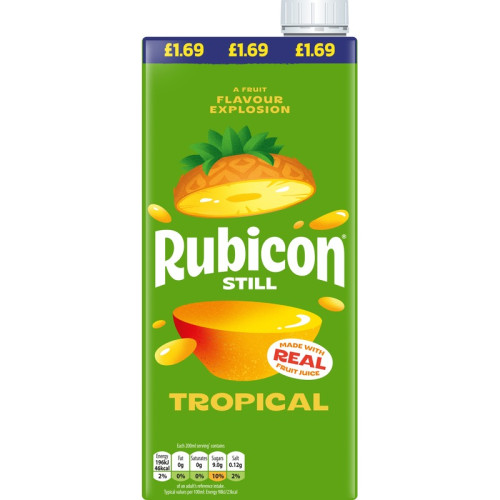 RUBICON STILL TROPICAL CARTON 12x1L PMP &Acirc;&pound;1.69