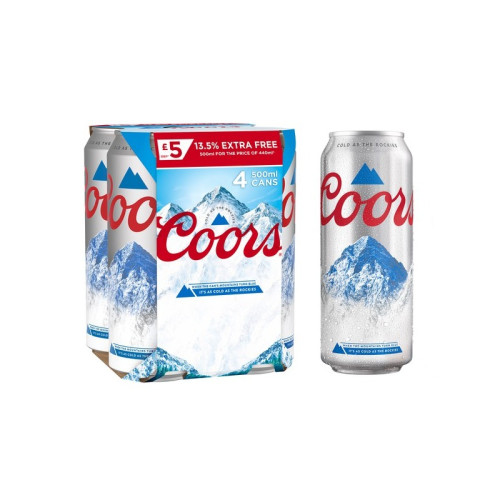 COORS LAGER 4 PACK CAN 6x500ML PMP &Acirc;&pound;5.00