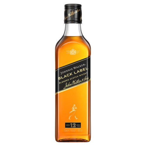 JOHNNIE WALKER BLACK LABEL 12 YEARS WHISKY BOTTLE 6x35CL