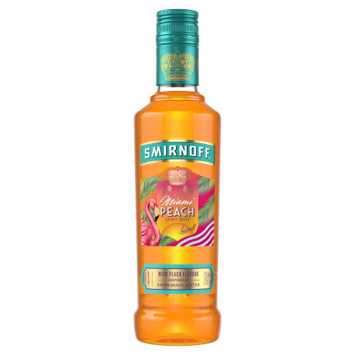 SMIRNOFF MIAMI PEACH VODKA BOTTLE 1x35CL