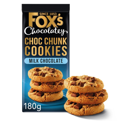 FOXS CHOCOLATEY MILK CHOCOLATE COOKIES 8x180G PMP &Acirc;&pound;2.49