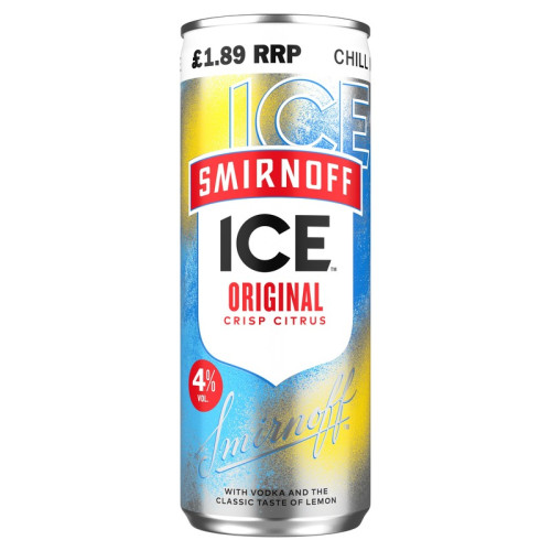 SMIRNOFF ICE VODKA READY TO DRINK CAN 12x250ML PMP &Acirc;&pound;1.89