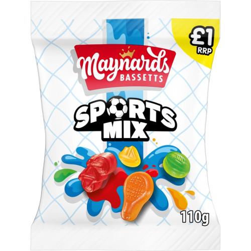 MAYNARDS BASSETTS SPORTS MIX SWEETS BAG 10x110G PMP &Acirc;&pound;1.00