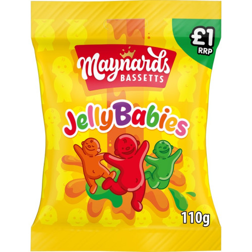 MAYNARDS BASSETTS JELLY BABIES SWEETS 10x110G PMP &Acirc;&pound;1.00