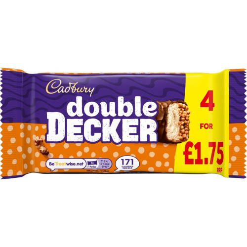 CADBURY DOUBLE DECKER CHOCOLATE BAR 4 PACK 8x149G PMP &Acirc;&pound;1.75