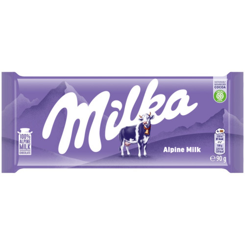 MILKA ALPINE MILK CHOCOLATE BAR 25x90G